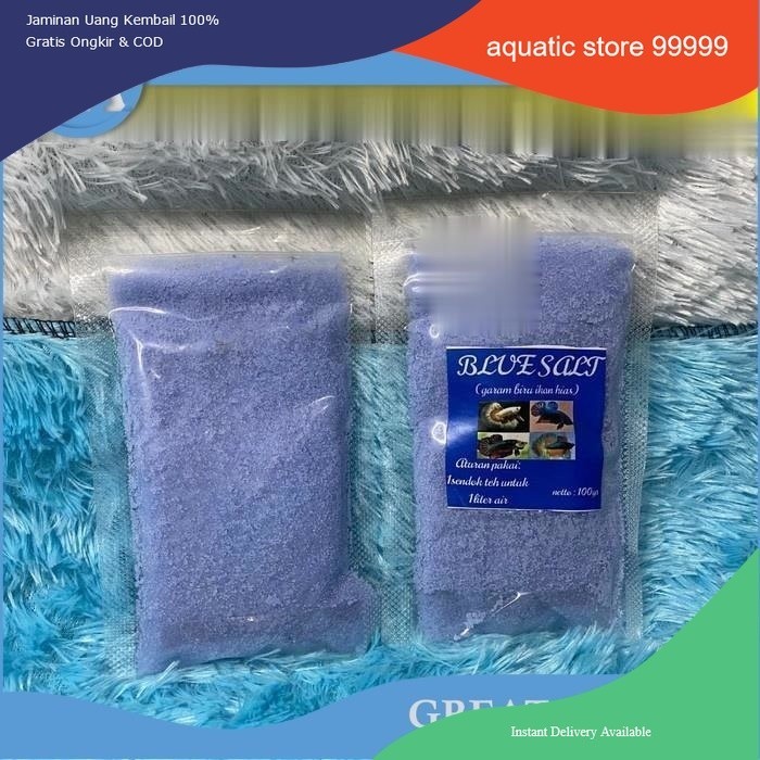 BLUE SALT GARAM BIRU Ikan Cupang Obat White Spot Anti Jamur 100 gram
