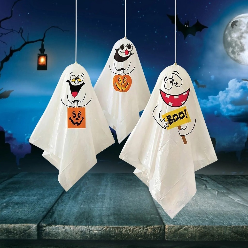 3pcs Mini Halloween Decoration Ghost Festival Dress Wizard Ghost Hat Lamp Hanging Decor Troublemaker