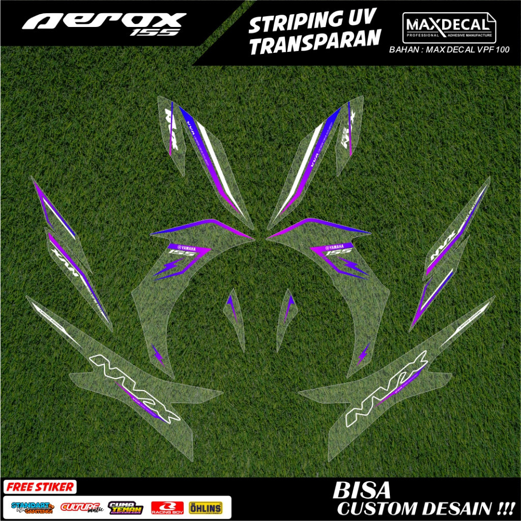 

STIKER STRIPING TRANSPARAN AEROX NEW 155 FACELIFT LIS STICKER UV SEMI FULL VARIASI DESAIN MEDUSA MODEL SIMPEL MINIMALIS BAHAN MAX DECAL PREMIUM CUSTOME DESAIN BISA COD Y-AN-1 Motorcycle