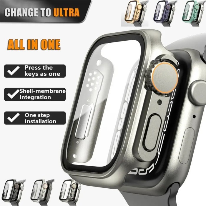 Body Kit Case  Watch 44mm 45mm iwatch 5 6 7 8 SE anti gores ultra - Gun Metal, 45mm