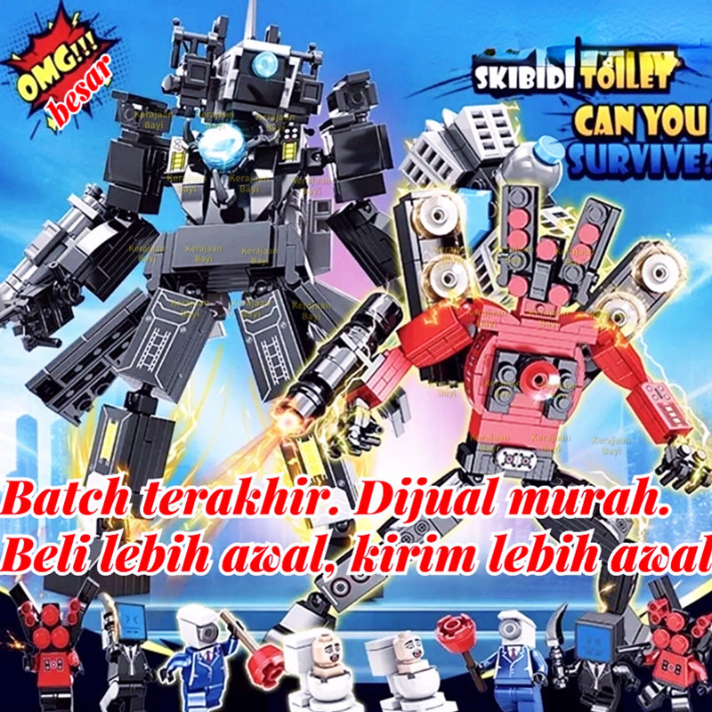 new Ready AdaBesar Skibidi Toilet Titan King Monitor Model Building lego Mainan Edukasi Titan TV Man