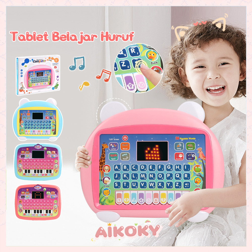 AIKOKY Tablet Musik Anak / Laptop Mainan Anak Untuk Belajar Huruf