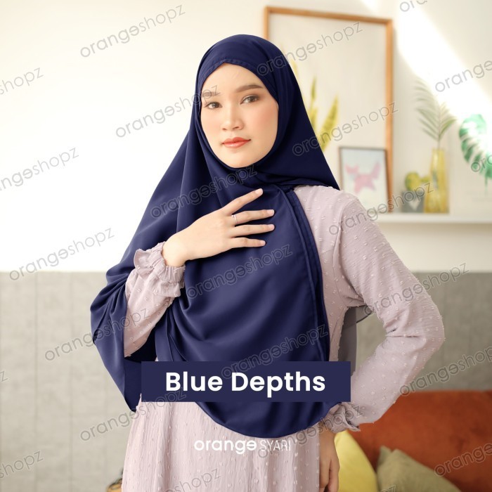 Khimar Zipper Sleting 2in1 Jumbo Syari 2 Layer Shakila Instan Hijab  - Sweet Black