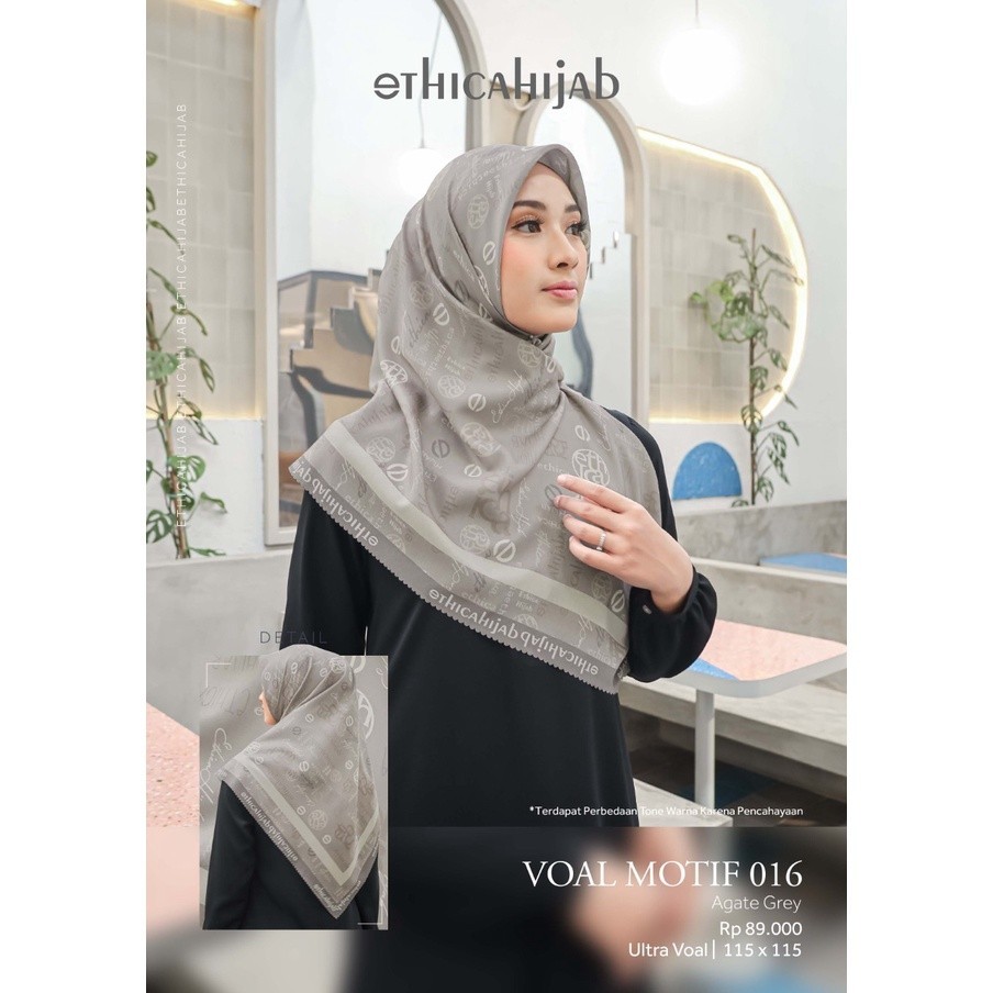 Ethica Hijab Voal Segi Empat  Wanita Voal Motif 016