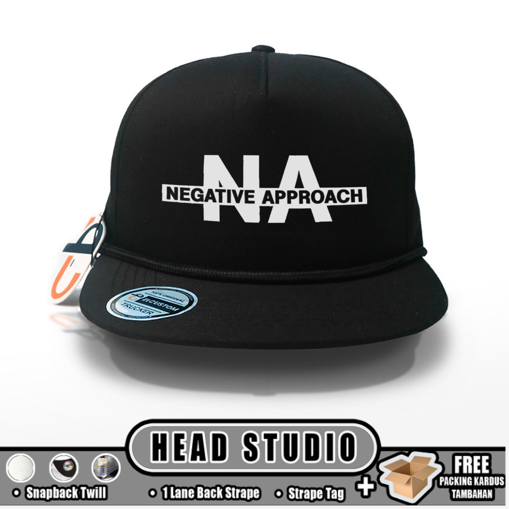 Headstudio - NEGATIVE APPROACH SNAPBACK CAPS /  Band / Topi Snapback / Topi Twill / Topi Baseball Co