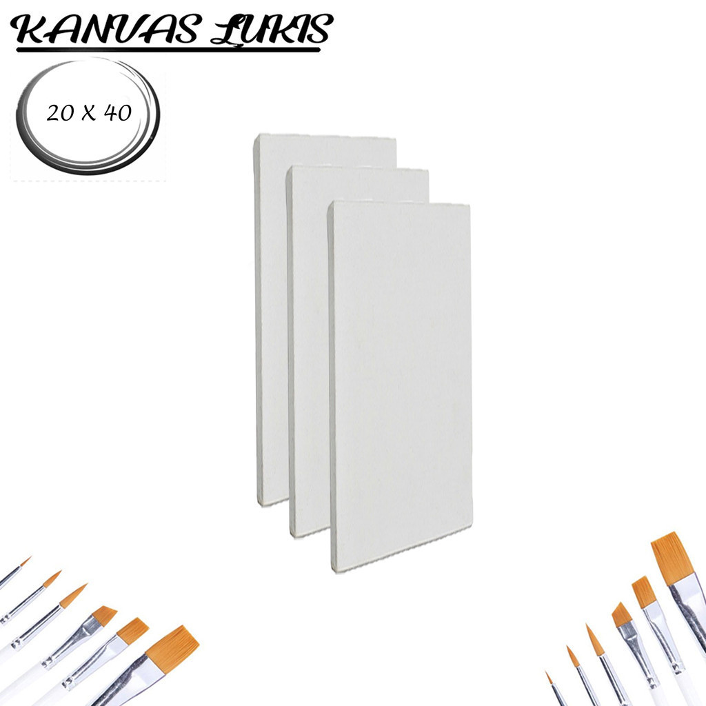 

Kanvas Lukis 20 X 40 Stretched Canvas LION Medium Texture FREE GESSO