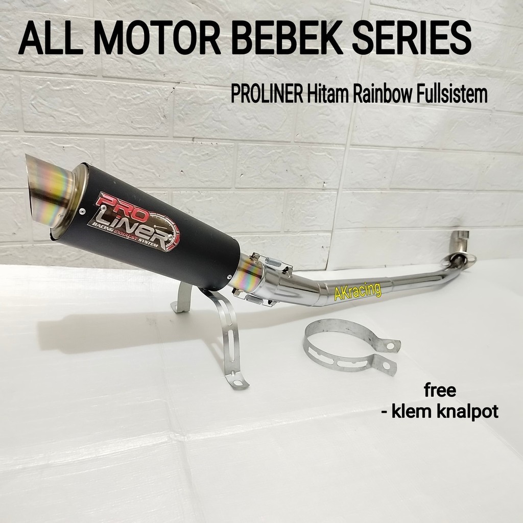 Knalpot Racing PROLINER HITAM RAINBOW Untuk Motor jupiter z. supra x 125. karisma. supra fit. vega R