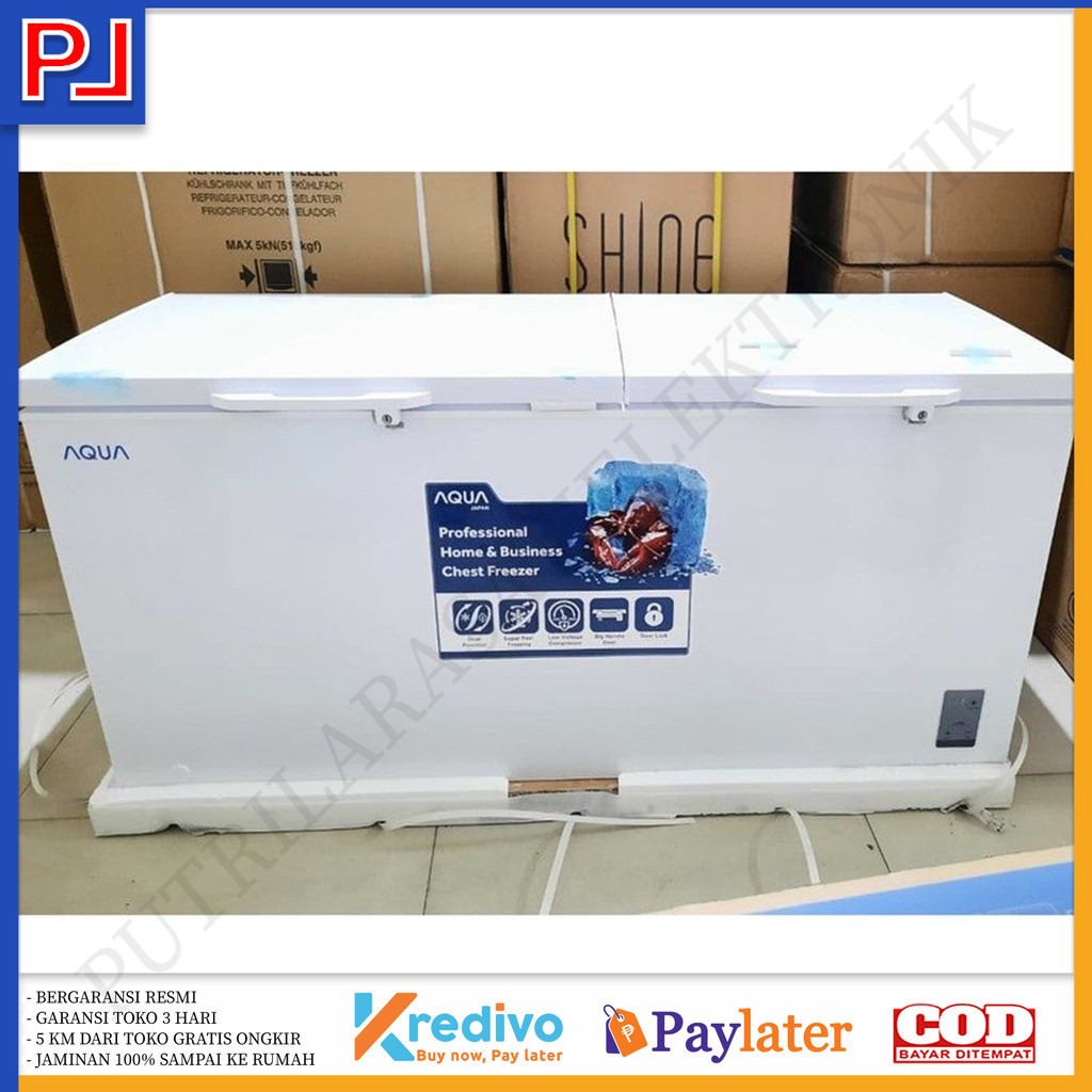 AQUA JAPAN FREEZER BOX AQF 500 WTD / CHEST FREEZER AQF500WTD KAPASITAS BESAR