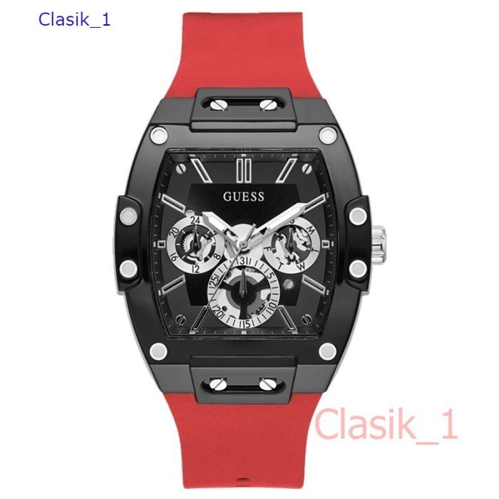 Original 100% GUESS GW0203G4  PHOENIX Jam Tangan Pria  Red Rubber