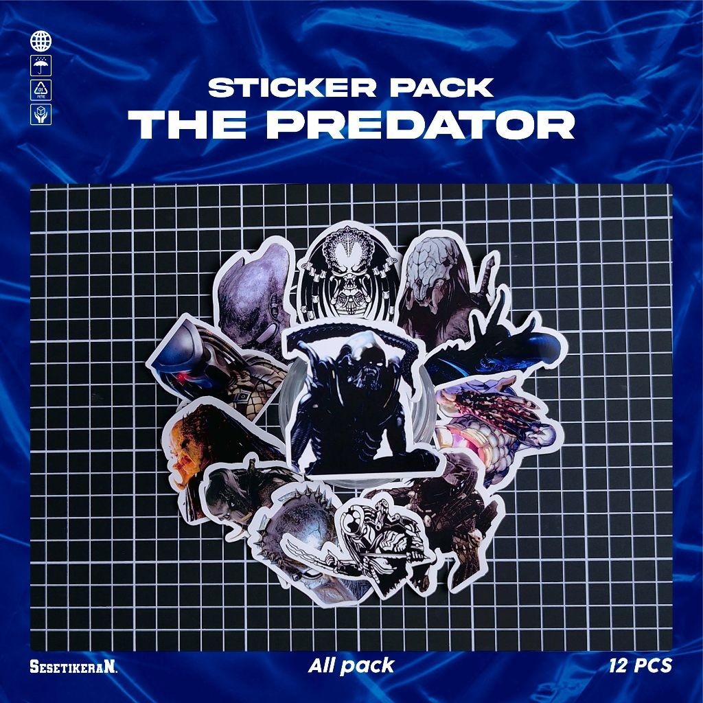 

COD✨ Sesetikeran Stiker Pack The Predator Lucu Colorfull Keren Untuk Koper Laptop Skateboard