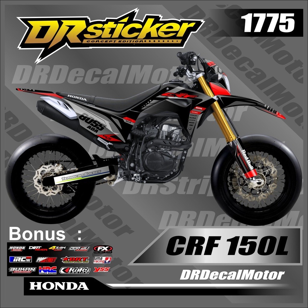 stiker crf 150l full body motor crf 150l stiker crf hologram desain logo racing redbull decal crf 15