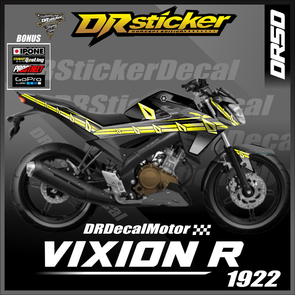 Decal Full Body Vixion R New Design motif Black panther Desain Custom Montor Vixion R (COD)