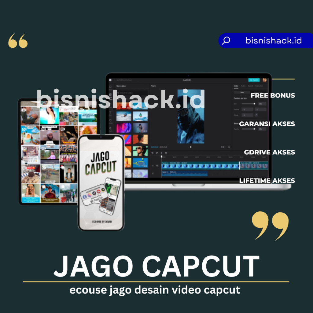 ECOURSE JAGO CAPCUT BELAJAR MAHIR EDITING VIDEO CAPCUT TERLENGKAP FULL MATERI