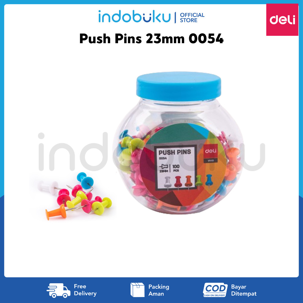 

Push Pins Deli 23mm 100pcs 0054
