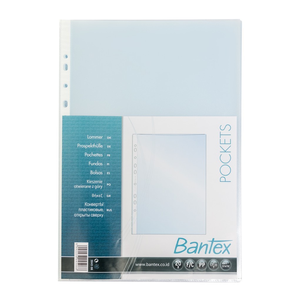 

[Stationery Spectrum] Bantex Pocket Antiglare 20 Sheets 0.09mm thickness Folio 8045 08