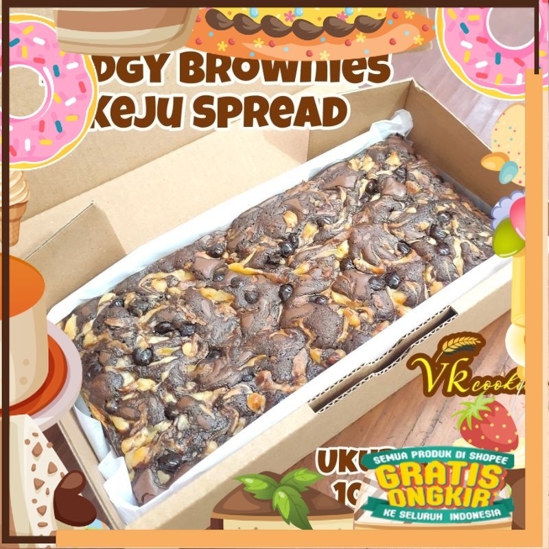 

Fudgy Brownies Keju Spread Ukuran 10x20/ King J Snack