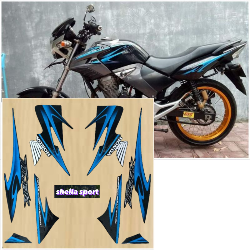 Striping tiger revo stiker Honda Tiger Revo biru hitam tahun 2012 2013