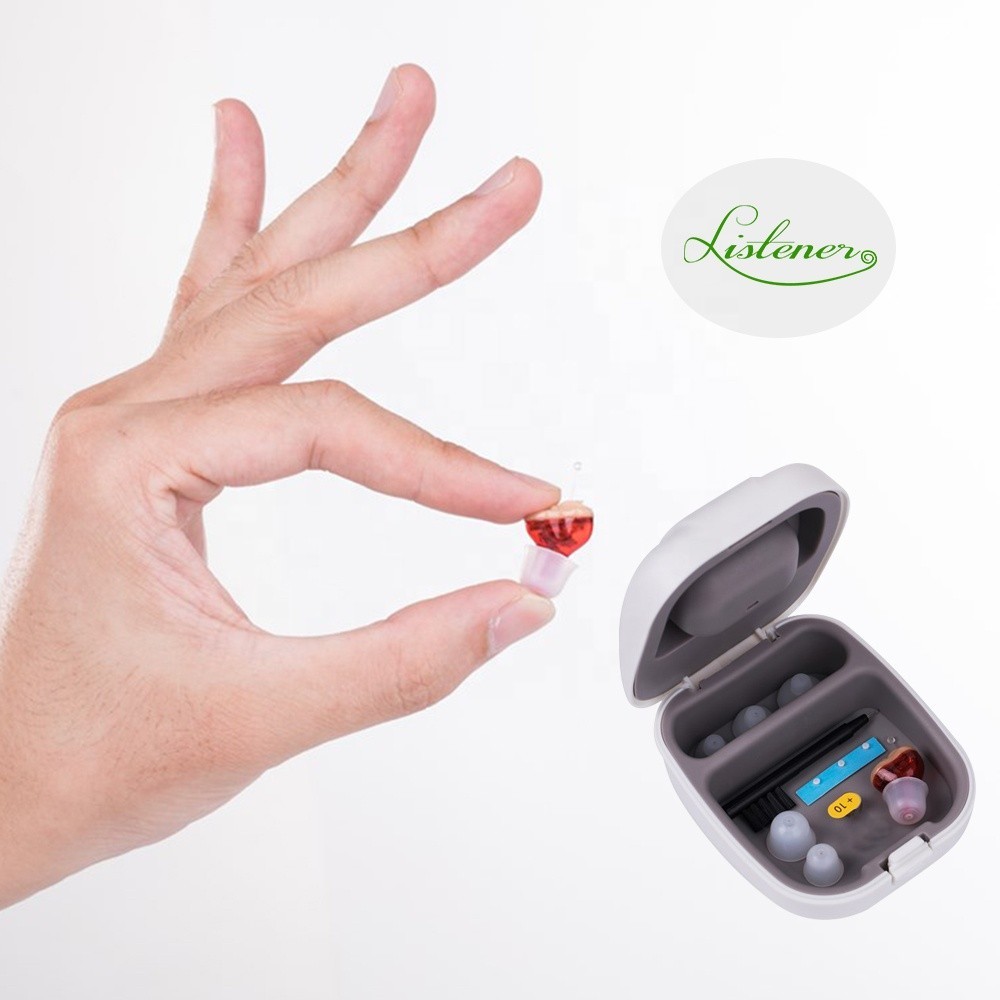 Alat Bantu Dengar Digital Tidak Terlihat CIC/ITE Plastik Super Mini Penguat Suara Telinga Pengencang