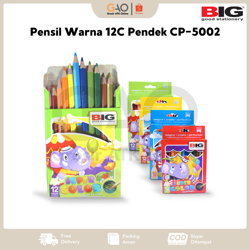 

Pensil Warna BIG 12 Warna Pendek Set Lengkap CP-5002