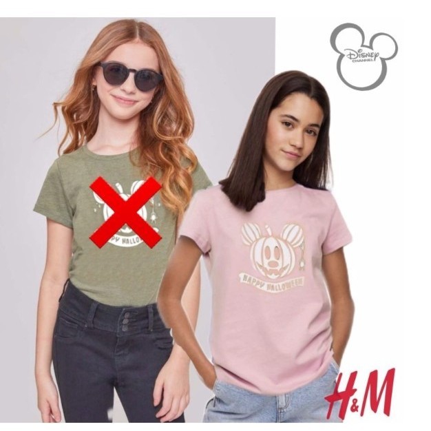 BAJU HM KAOS TSHIRT HNM PINK MICKEY ANAK PEREMPUAN H&M