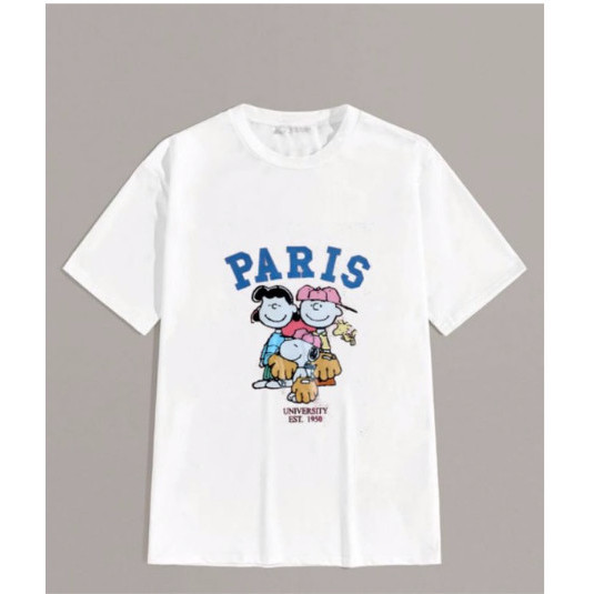 BAJU KAOS TSHIRT HM WHITE PARIS ANAK PEREMPUAN