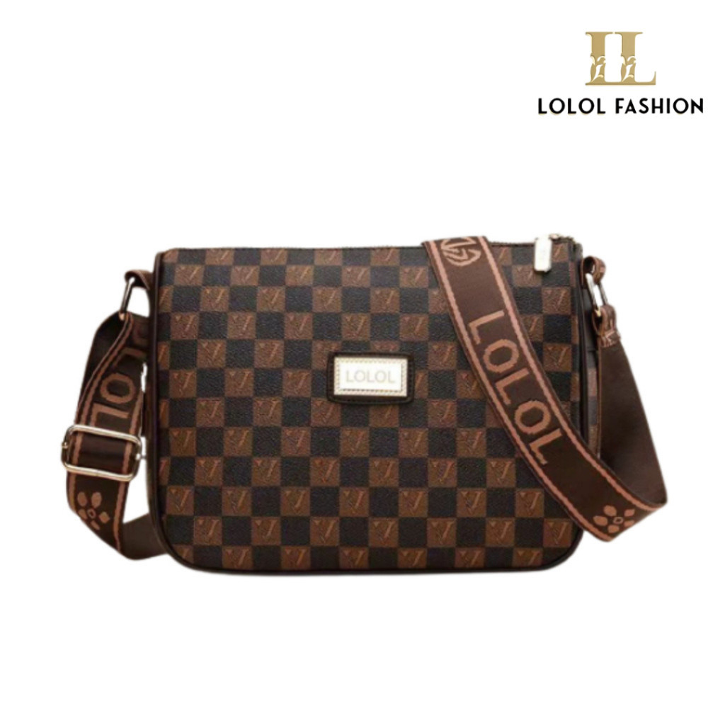 AQ23W LOLOL Fashion Tas Wanita LOLOL Tas Selempang Wanita Sling Bag Motif - 6615-3