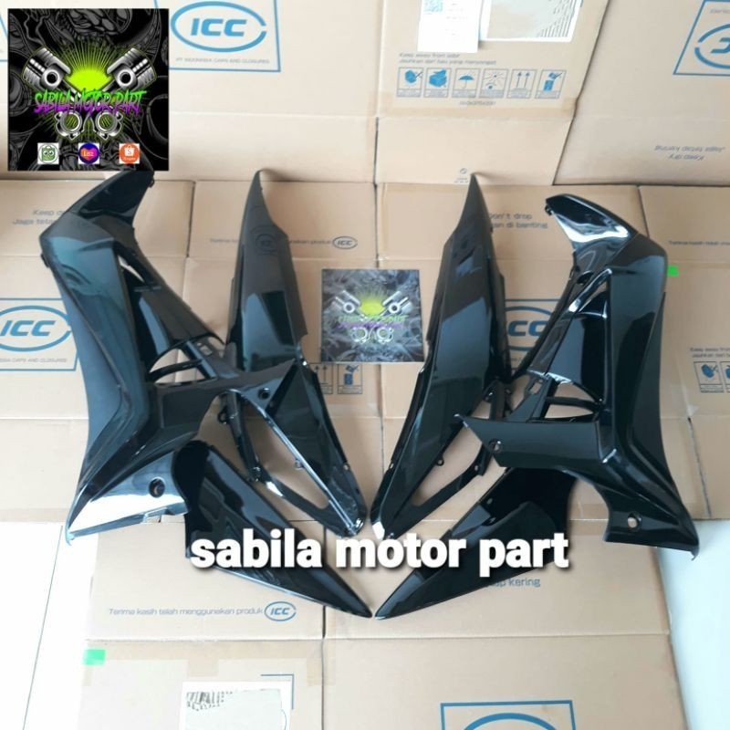 Full Set Cover Body Dan Sayap Depan Honda Supra X 125 R Batman Warna Hitam Glossy Marun Glossy Hitam