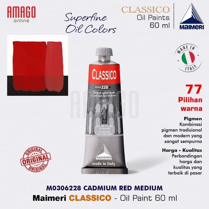 

MAIMERI Classico - Oil Paint - Cadmium Red Medium - 60ml - M0306228