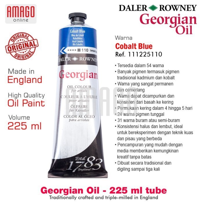 

Cat Minyak Lukis DALER-ROWNEY Georgian Oil Paint 225 ml - Cobalt Blue - 111225110