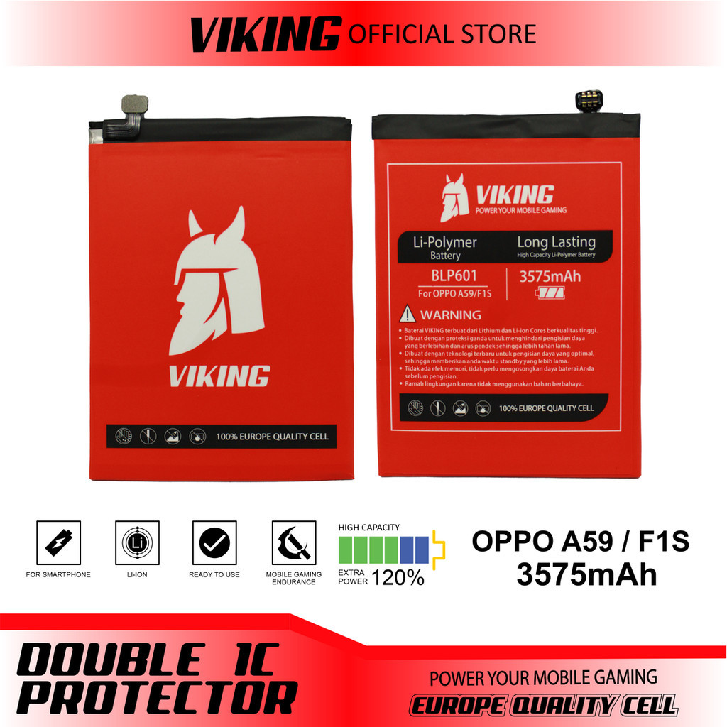 VIKING Baterai Oppo F1S BLP601 Double Power