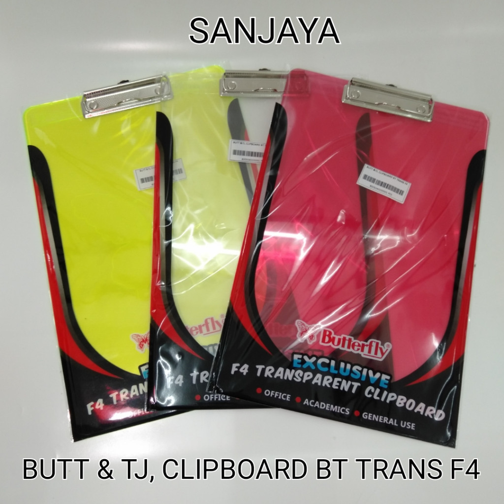 

(HASANS HOME)Butterfly Clipboard Folio F4 / Papan Jalan F4 / Papan Ujian Warna Warni F4 / Butt & Tj, Clipboard Bt
