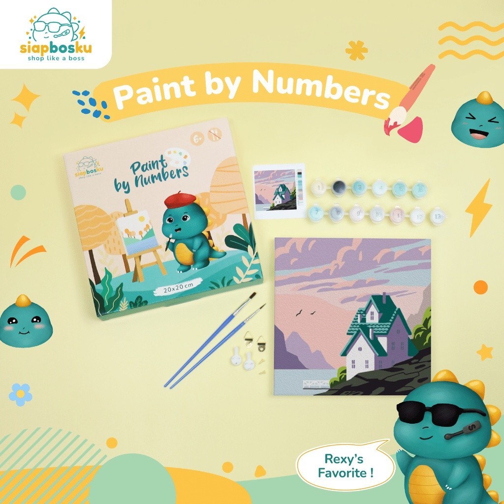 

[DISKON UP TO 50%] PAINT BY NUMBER 20x20 CM AESTHETIC LANDSCAPE KANVAS PAINTING KIT WITH FRAME SIAP LUKIS [MURAH BISA COD]