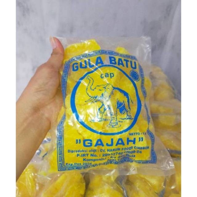 

Gula Batu Kuning - Cap Gajah - Khas Cirebon Kemasan 1/4kg