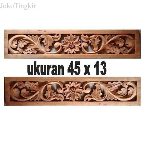 

45 X 13 cm Dekorasi Dinding Ornamen Ukir Tempel Kepingan Loster Kayu murah