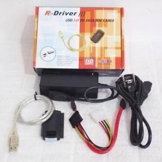 Converter USB TO IDE ATA SATA ADAPTOR (R-DRIVER III) Usb 2.0 to IDE + SATA 2.5"/3.5"/5.25"