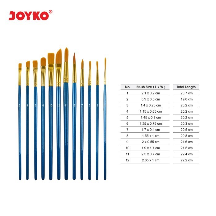 

Joyko Brush Set + Palette / Set Kuas Lukis Cat Acrylic + Palet BRS-7