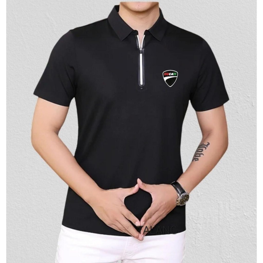 Baju krah polo resleting dukati / kaos resleting terbaru / baju pria resleting model korea / Terbaru