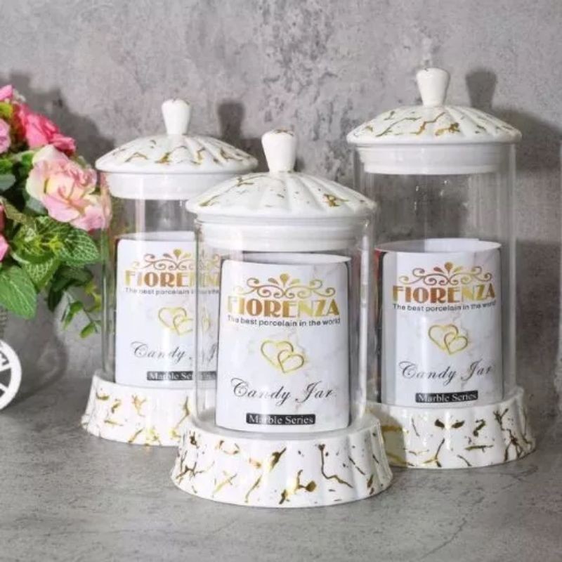 Toples Kaca Fiorenza Marble Set 3 Pcs (ORIGINAL)