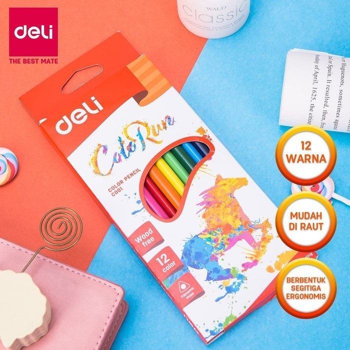 

DELI Pensil Warna Colorun 12 Warna Panjang - EC00100