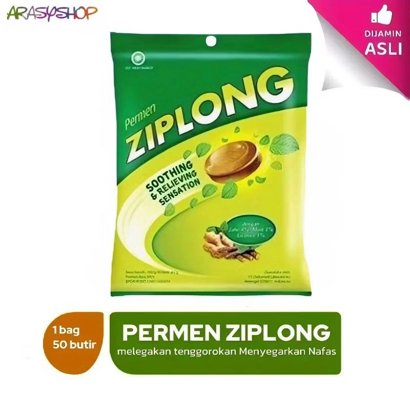 

ZIPLONG PERMEN RASA MINT PELEGA TENGGOROKAN 1 BAG ISI 50 BUTIR