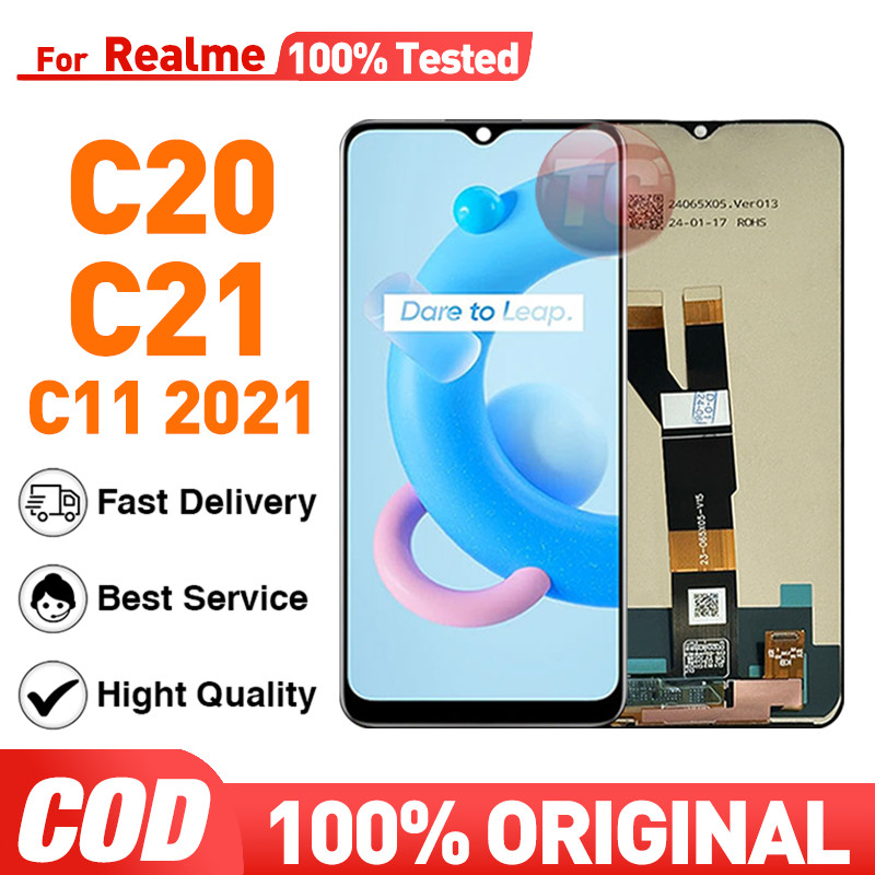 LCD Realme C20 C21 Realme C11 2021 Original Fullset Ori asli Glass Touchscreen Digitizer