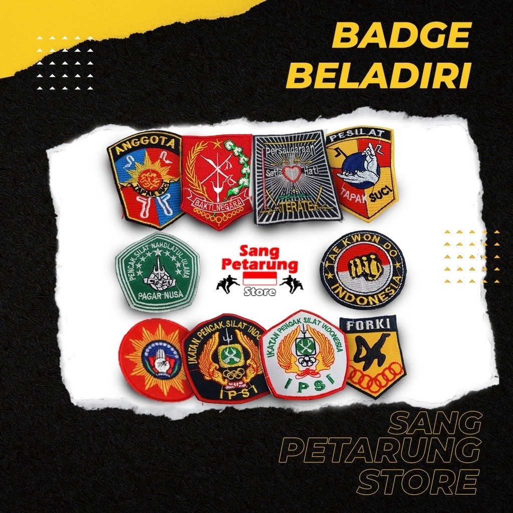 Bordir Bet Logo Bordir Beladiri - Indonesia - IPSI Hitam Putih - NU - Nahdlatul Ulama - Stip Palet S