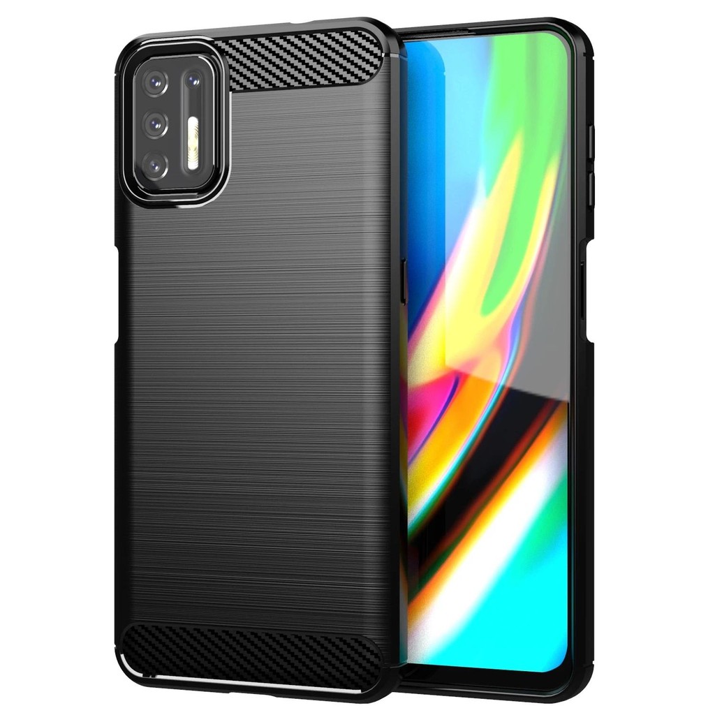 Casing HP Motorola Moto G9 Plus g9+ moto g9plus Casing TPU Tekstur Serat Karbon Silikon Lembut Penut
