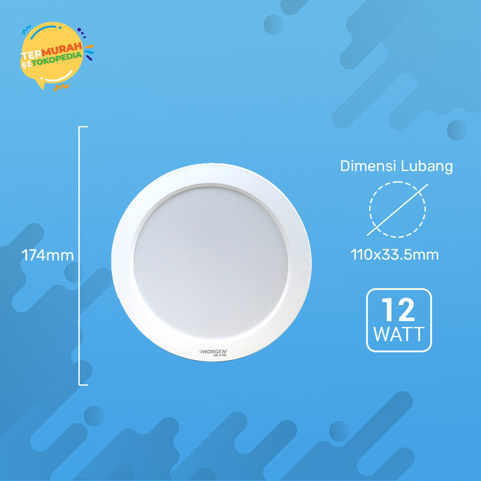 Lampu Downlight Panel LED Morgen 12 dan 18 Watt Bentuk Bulat  - 12 Watt