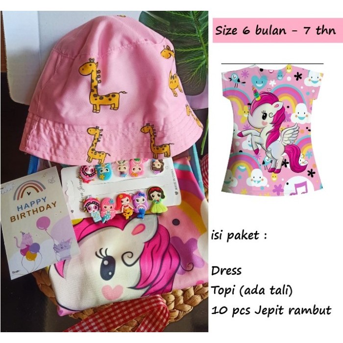 [[Promo]] Hampers kado Ultah Anak Perempuan 1-7 Tahun / Hadiah Dress Anak Cewek - Paket 4, 6-7 Tahun