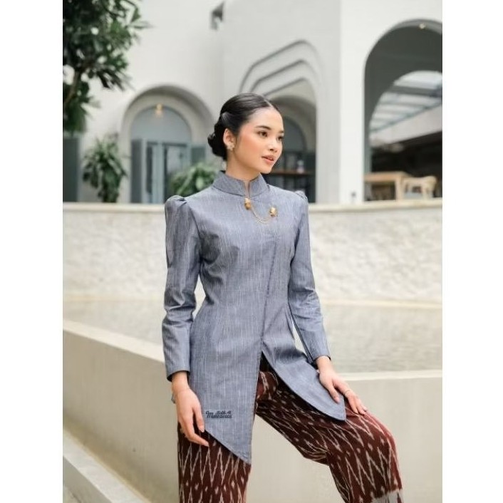 Set atasan kebaya janggan celana kulot batik pakaian wanita kerja kantor acara formal kondangan lama