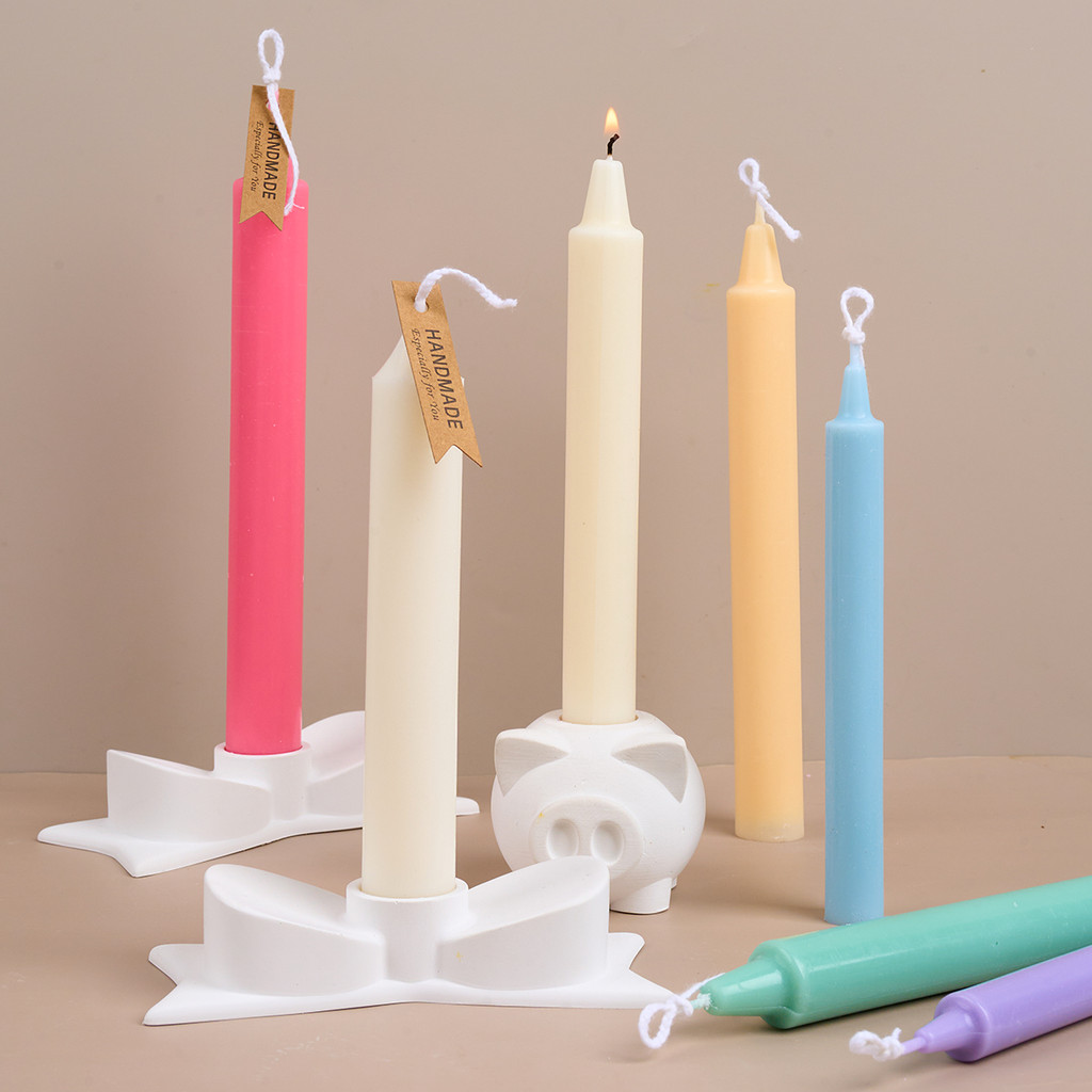 

DIY Handmade Long Round Candle Rod Silicone Mold Church Pointed Pole Geometry Candle Making Supplies Atmosphere Candle Home Deco