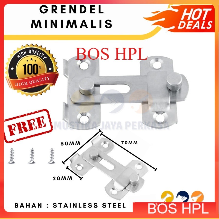 Grendel Slot Pintu Lemari Geser Sleeding Sliding Gembok Stainless