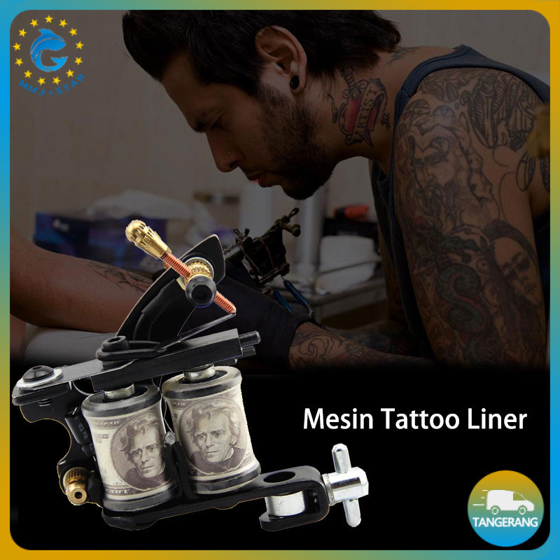 Buku Petunjuk Pemula Profesional Mesin Coli Hitam Kumparan Mesin Tato Buatan Tangan Tato Shader Line