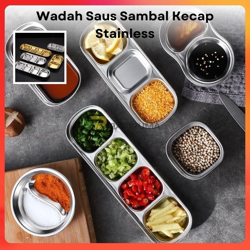 Tempat Saus Saos Sambal Korea / Wadah Saus Sambal Kecap Kecil  Stainless Premium / Wadah Kecap Saus